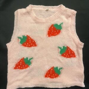 Strawberry Knit Sleeveless Top